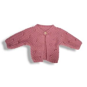 So‎ Dorable Baby Girls Popcorn Knit Button Cardigan Sweater Dusty Pink 0-6M